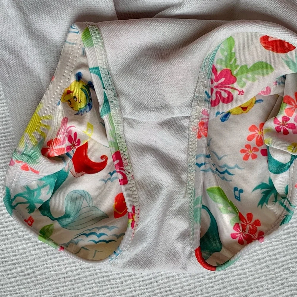 Disney Princess Ariel Little Mermaid Flounder Fish Rainbow Ruffle Swimsuit 2T
